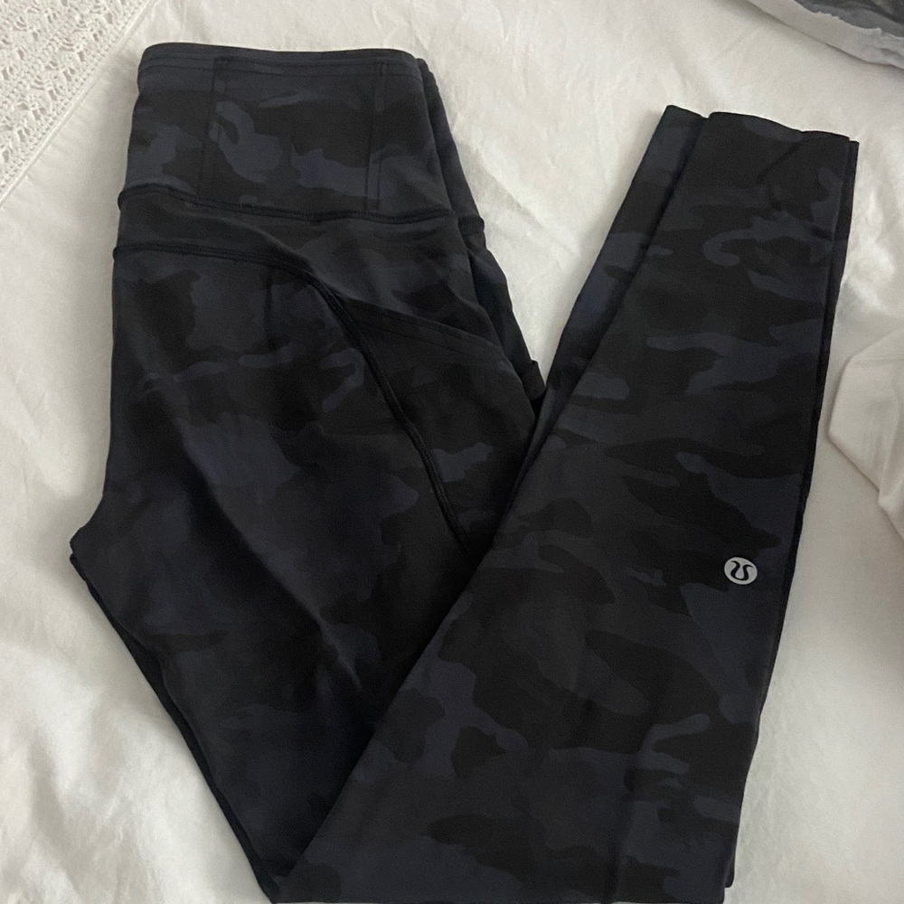 lululemon athletica fast and free 25” Black Camo Leggings